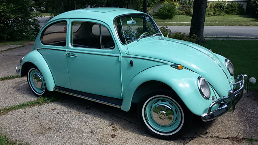 1966 VW Beetle with factory sunroof.